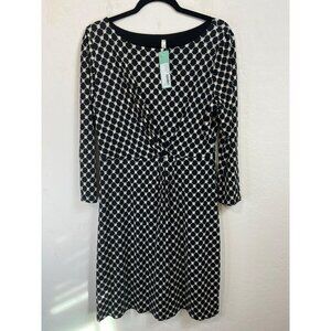 Gilli Viola Dress Stitchfix Black Whiite Novelty Print Knee Length Dress Sz XL